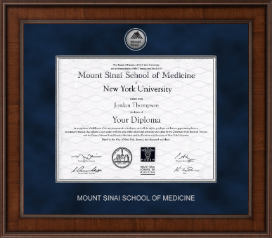 Mount Sinai School of Medicine diploma frame - Presidential Silver Engraved Diploma Frame in Madison