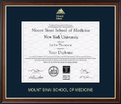 Mount Sinai School of Medicine diploma frame - Gold Embossed Diploma Frame in Studio Gold