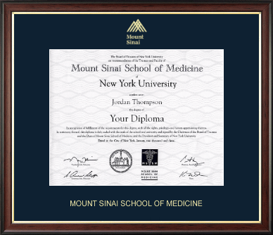Mount Sinai School of Medicine diploma frame - Gold Embossed Diploma Frame in Studio Gold