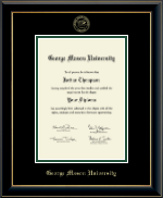 George Mason University diploma frame - Gold Embossed Diploma Frame in Onyx Gold