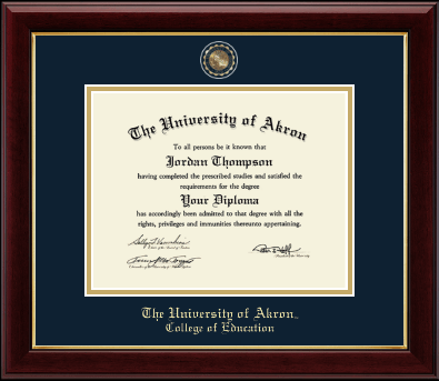 The University of Akron diploma frame - Masterpiece Medallion Diploma Frame in Gallery