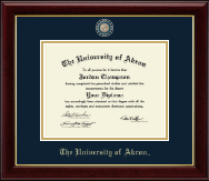 The University of Akron diploma frame - Masterpiece Medallion Diploma Frame in Gallery