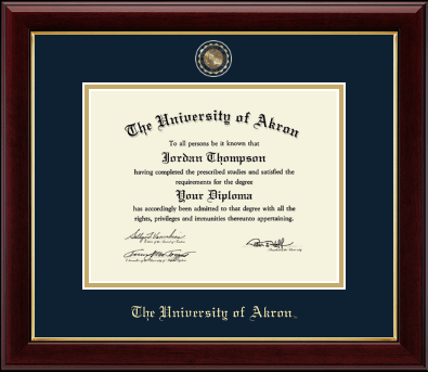 The University of Akron diploma frame - Masterpiece Medallion Diploma Frame in Gallery