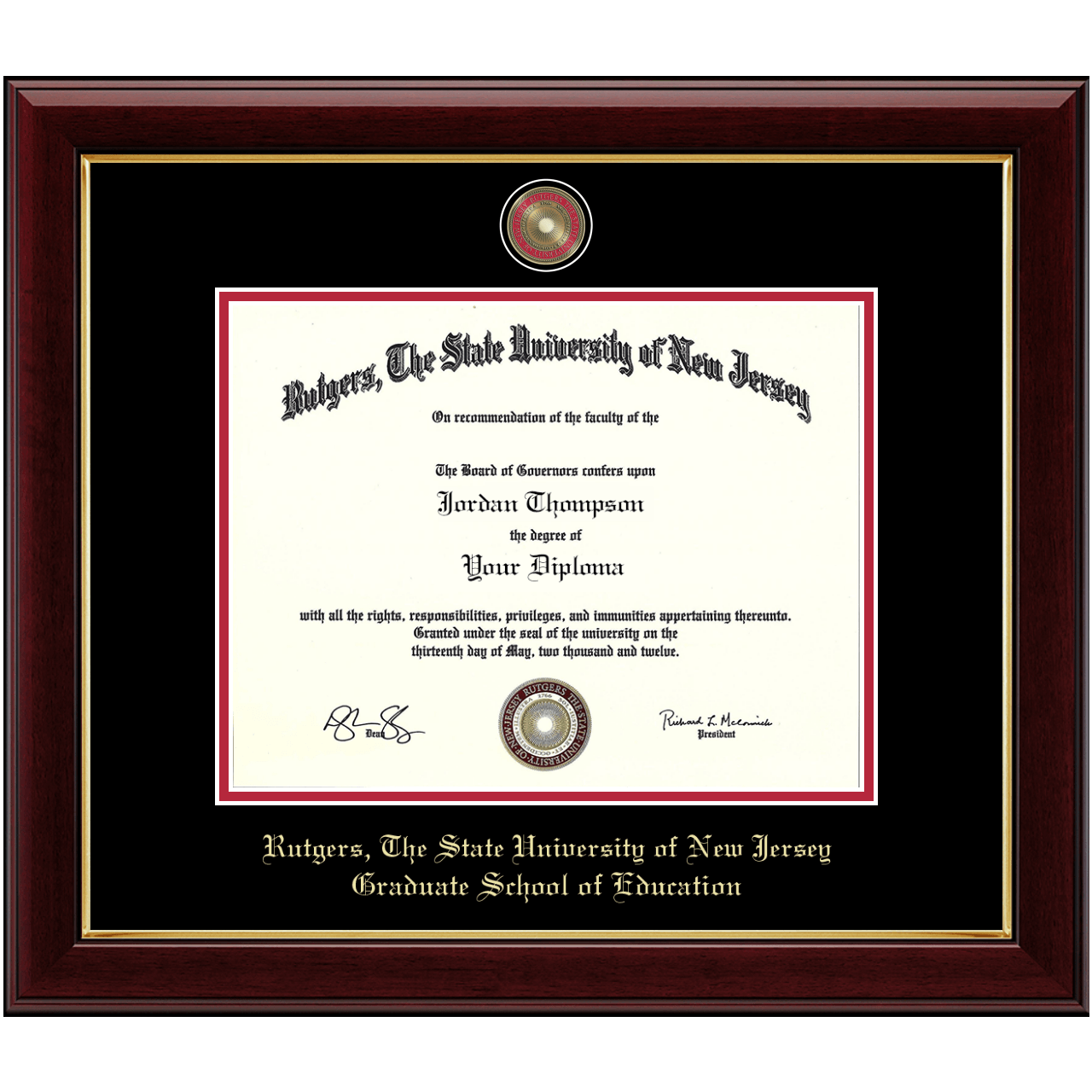 Masterpiece Medallion Diploma Frame in Gallery Rutgers University