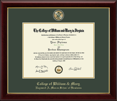 William & Mary diploma frame - Masterpiece Medallion Diploma Frame in Gallery