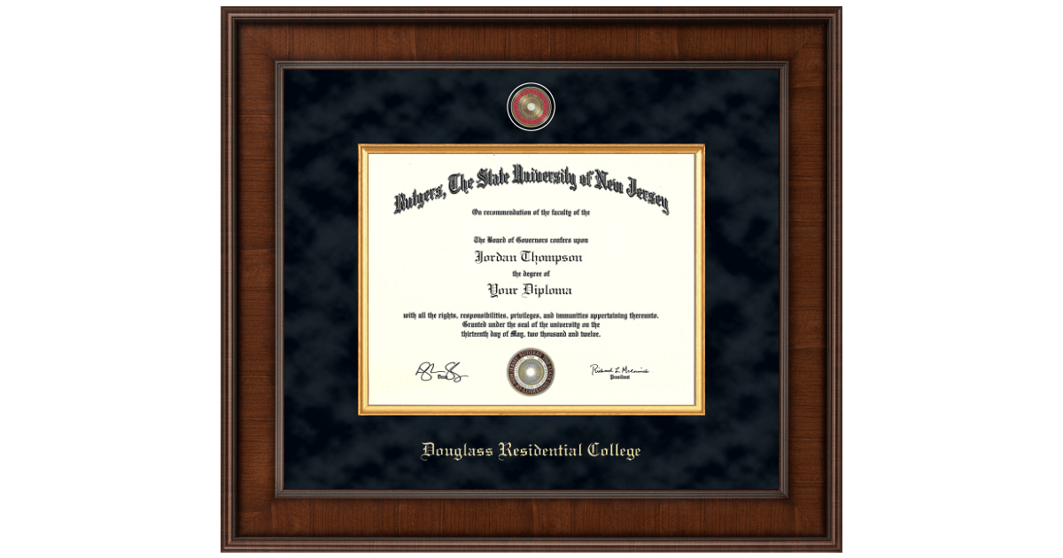 Rutgers Douglass Residential College Diploma Frames