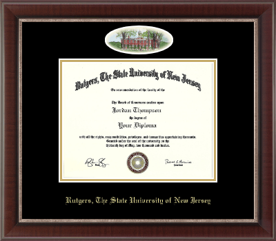 Rutgers University diploma frame - Campus Cameo Diploma Frame in Chateau