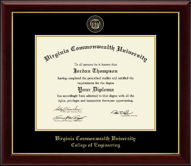 Virginia Commonwealth University diploma frame - Masterpiece Medallion Diploma Frame in Gallery
