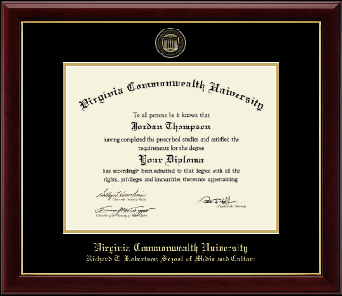 Virginia Commonwealth University diploma frame - Masterpiece Medallion Diploma Frame in Gallery