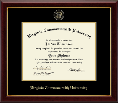 Virginia Commonwealth University diploma frame - Masterpiece Medallion Diploma Frame in Gallery