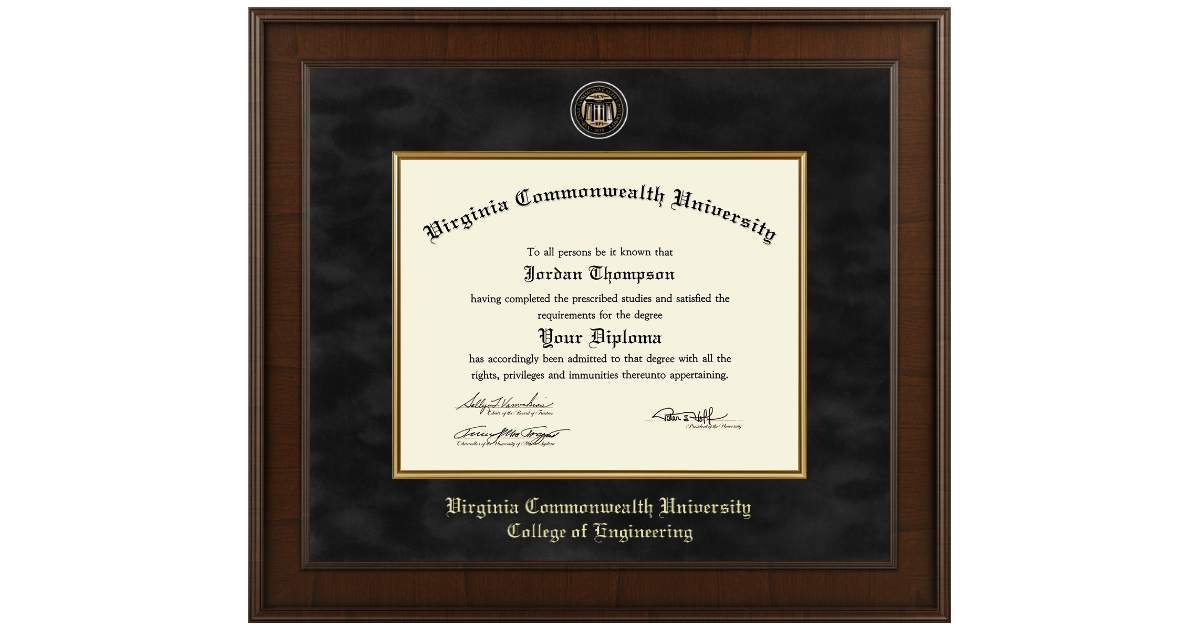 Virginia Commonwealth College of Engineering Diploma Frames