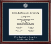Nova Southeastern University  Masterpiece Medallion Diploma Frame in Kensington Silver
