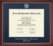 Nova Southeastern University diploma frame - Masterpiece Medallion Diploma Frame in Kensington Silver