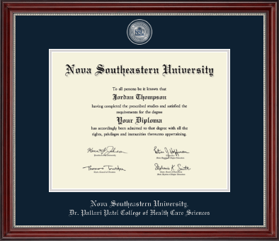 Nova Southeastern University diploma frame - Masterpiece Medallion Diploma Frame in Kensington Silver