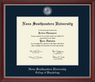 Nova Southeastern University diploma frame - Masterpiece Medallion Diploma Frame in Kensington Silver