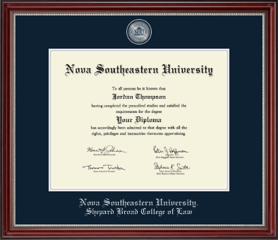 Nova Southeastern University diploma frame - Masterpiece Medallion Diploma Frame in Kensington Silver