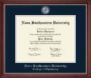Nova Southeastern University  diploma frame - Masterpiece Medallion Diploma Frame in Kensington Silver