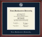 Nova Southeastern University  diploma frame - Masterpiece Medallion Diploma Frame in Kensington Silver