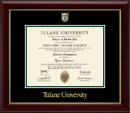 Tulane University Shield Masterpiece Medallion Diploma Frame in Gallery