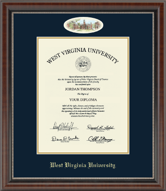 West Virginia University diploma frame - Campus Cameo Diploma Frame in Chateau