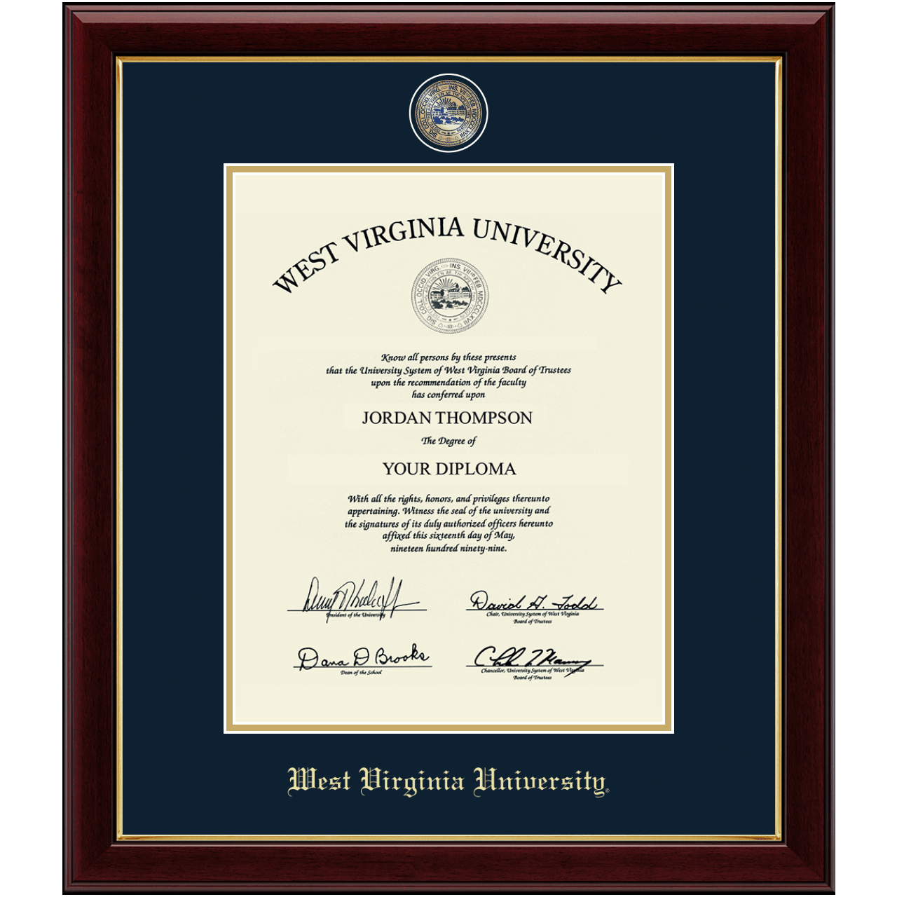 Masterpiece Medallion Diploma Frame in Gallery West Virginia University Item 228511 from West