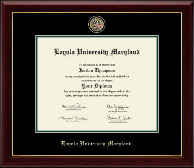 Loyola University Maryland diploma frame - Masterpiece Medallion Diploma Frame in Gallery