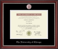 University of Chicago Masterpiece Medallion Diploma Frame in Kensington Silver