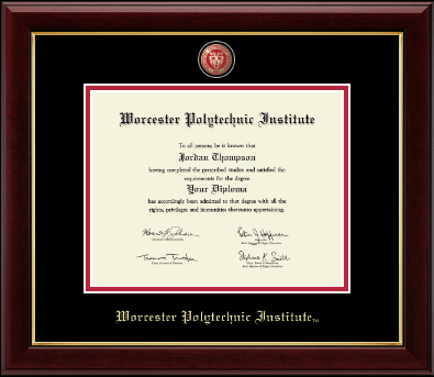 Worcester Polytechnic Institute diploma frame - Masterpiece Medallion Diploma Frame in Gallery