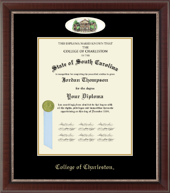 College of Charleston diploma frame - Campus Cameo Diploma Frame in Chateau