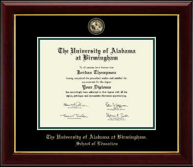The University of Alabama at Birmingham diploma frame - Masterpiece Medallion Diploma Frame in Gallery