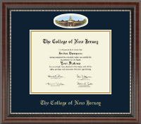 The College of New Jersey diploma frame - Campus Cameo Diploma Frame in Chateau
