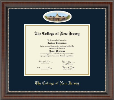 The College of New Jersey diploma frame - Campus Cameo Diploma Frame in Chateau