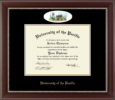 University of the Pacific diploma frame - Campus Cameo Diploma Frame in Chateau