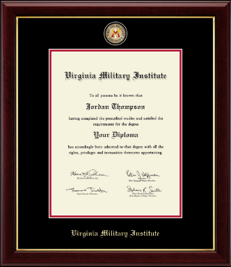 Virginia Military Institute diploma frame - Masterpiece Medallion Diploma Frame in Gallery