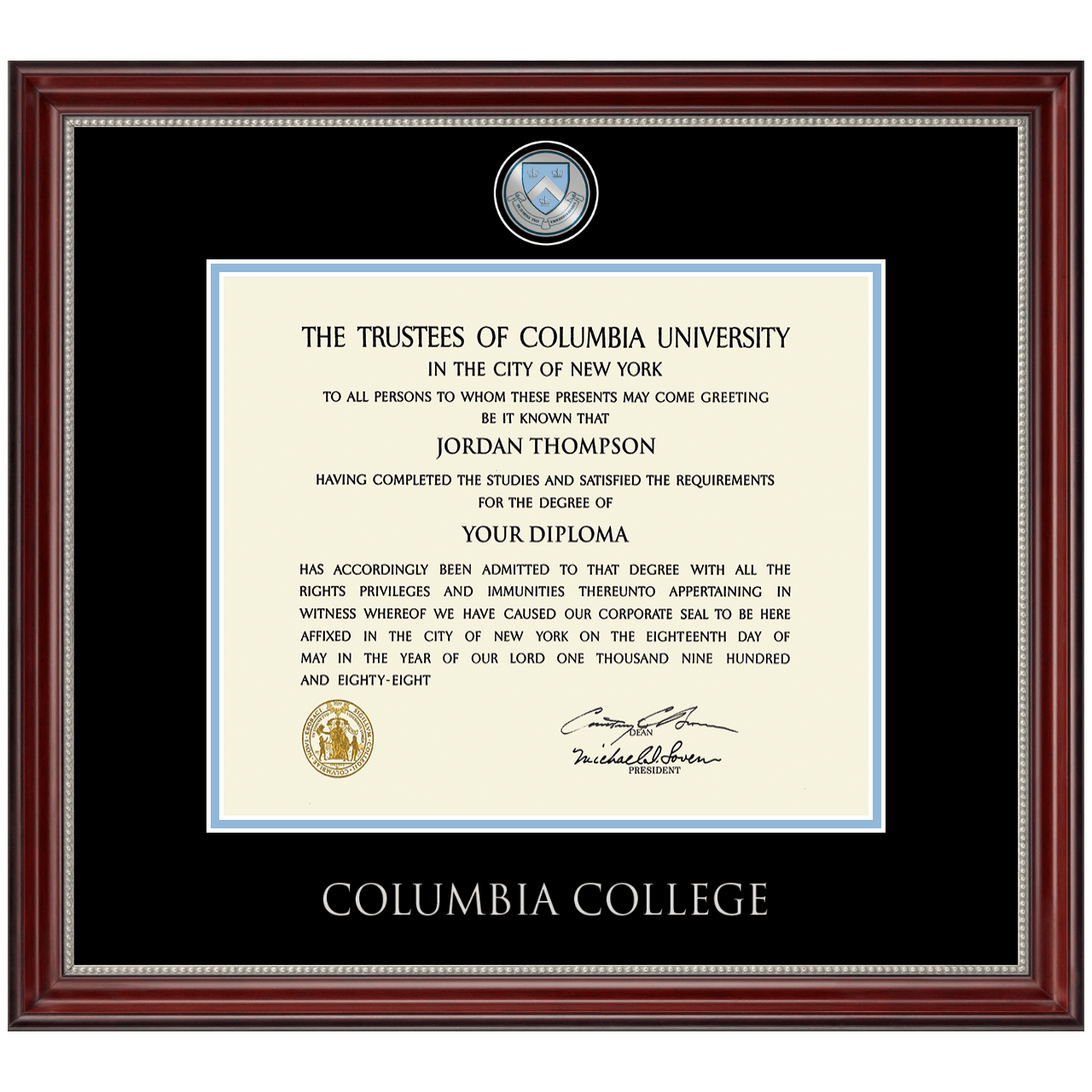 Pewter Masterpiece Medallion Diploma Frame in Kensington Silver