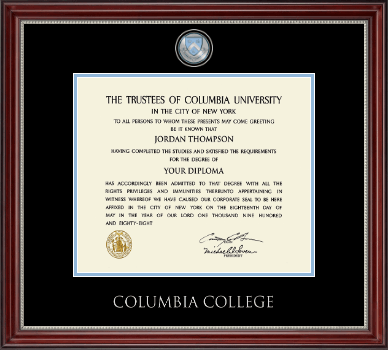 Columbia University diploma frame - Pewter Masterpiece Medallion Diploma Frame in Kensington Silver