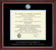 Columbia University Pewter Masterpiece Medallion Diploma Frame in Kensington Silver