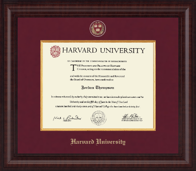 Harvard University diploma frame - Presidential Masterpiece Diploma Frame in Premier