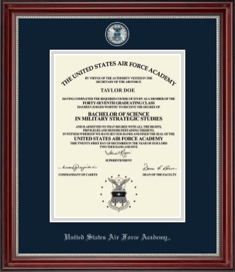 United States Air Force Academy diploma frame - Masterpiece Medallion Diploma Frame in Kensington Silver