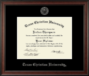 Texas Christian University Silver Embossed Diploma Frame in Studio