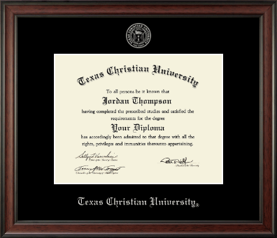 Texas Christian University diploma frame - Silver Embossed Diploma Frame in Studio