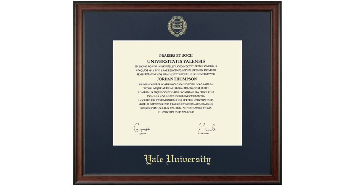 Gold Embossed Diploma Frame in Studio Yale University - Item #228784 ...