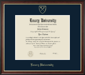 Emory University  Gold Embossed Diploma Frame in Studio Gold