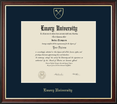 Emory University diploma frame - Gold Embossed Diploma Frame in Studio Gold