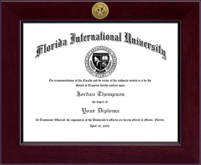 Florida International University diploma frame - Century Gold Engraved Diploma Frame in Cordova