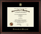University of Maryland, College Park Gold Embossed Diploma Frame in Studio