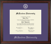McKendree University Silver Embossed Diploma Frame in Studio