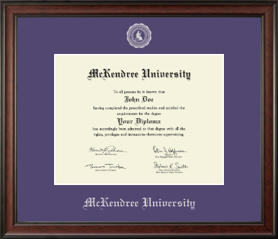 McKendree University diploma frame - Silver Embossed Diploma Frame in Studio