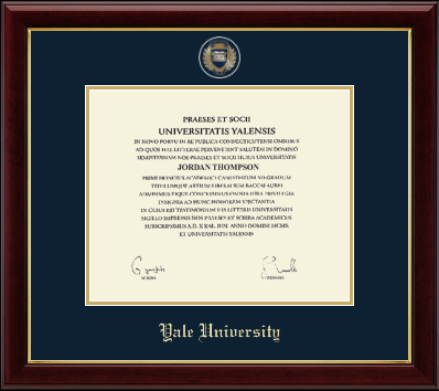 Yale University diploma frame - Masterpiece Medallion Diploma Frame in Gallery