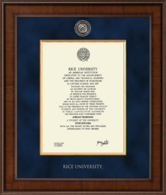 Rice University diploma frame - Presidential Masterpiece Diploma Frame in Madison